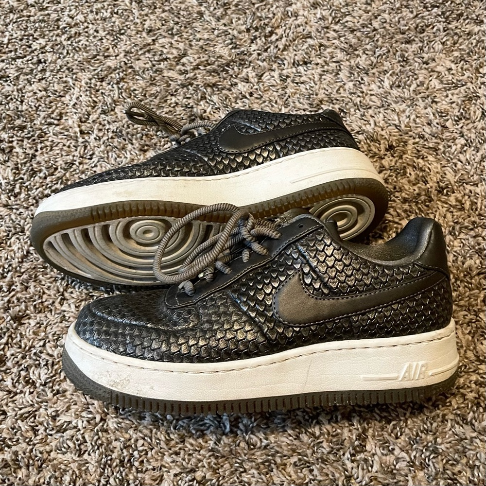 Snake Print AF1’s - gun metal grey